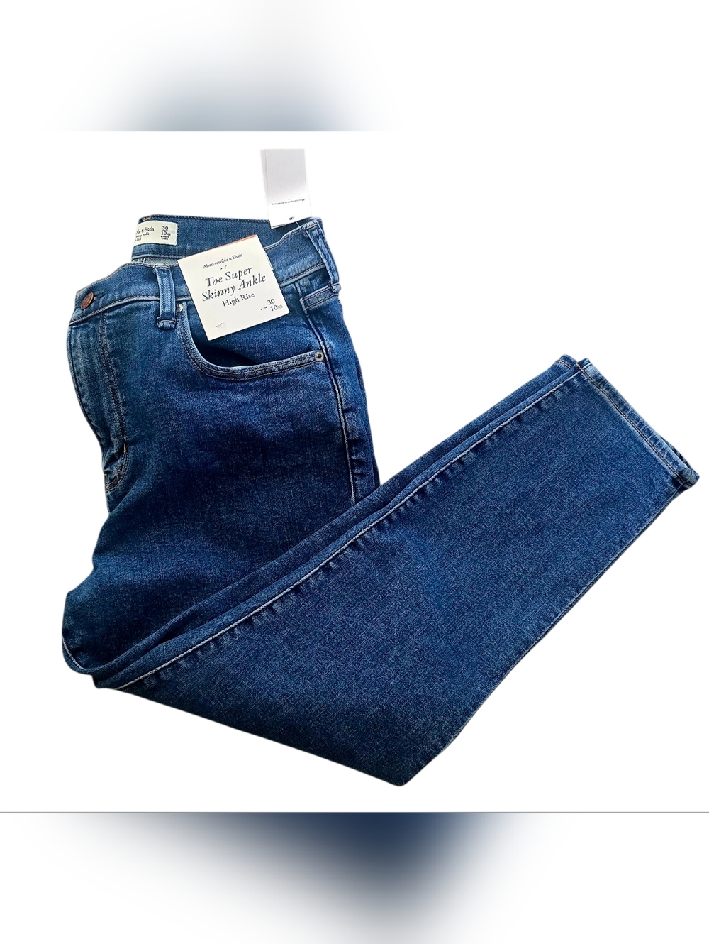 NEW WITH TAGS Abercrombie Women's Dark Blue Super Skinny Ankle Jeans 10XS